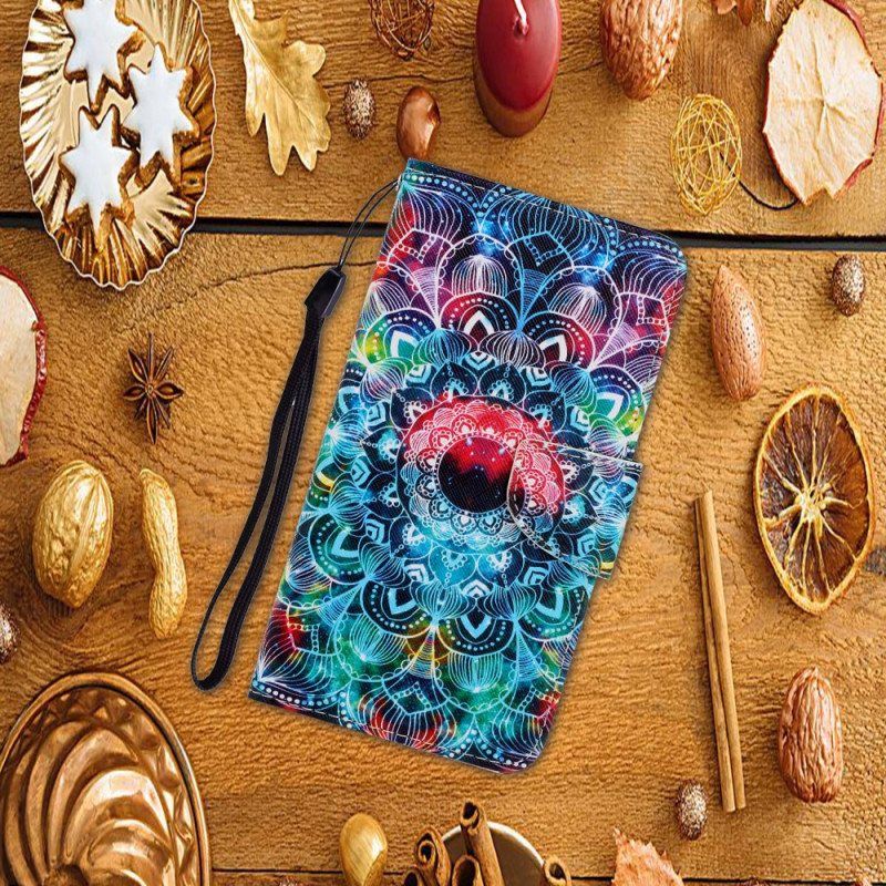 Folio Deksel Til Samsung Galaxy A54 5G Med Kjede Strappy Mandala