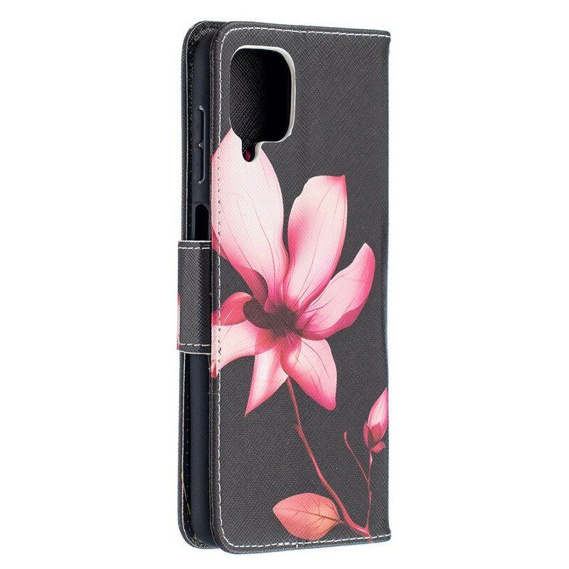 Folio Deksel Til Samsung Galaxy M12 / A12 Rosa Blomst