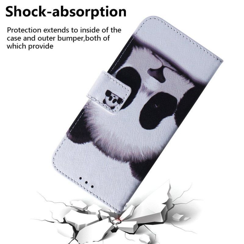 Folio Deksel Til Samsung Galaxy S23 5G Med Kjede Min Lanyard Panda