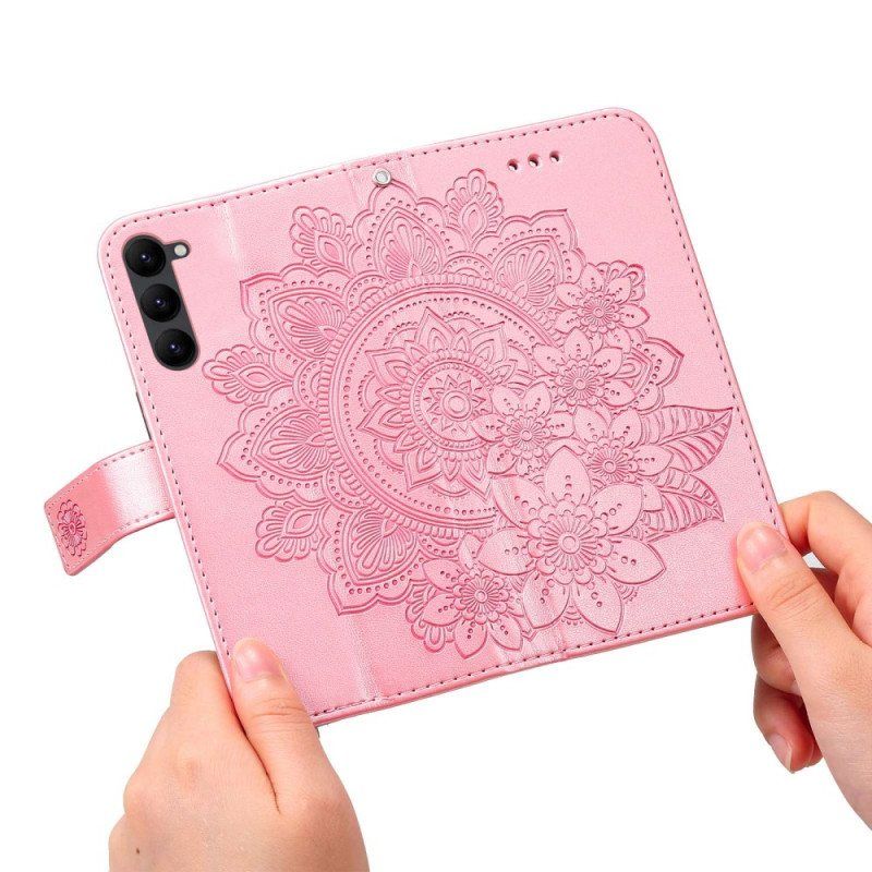 Folio Deksel Til Samsung Galaxy S23 5G Med Kjede Strappy Mandala