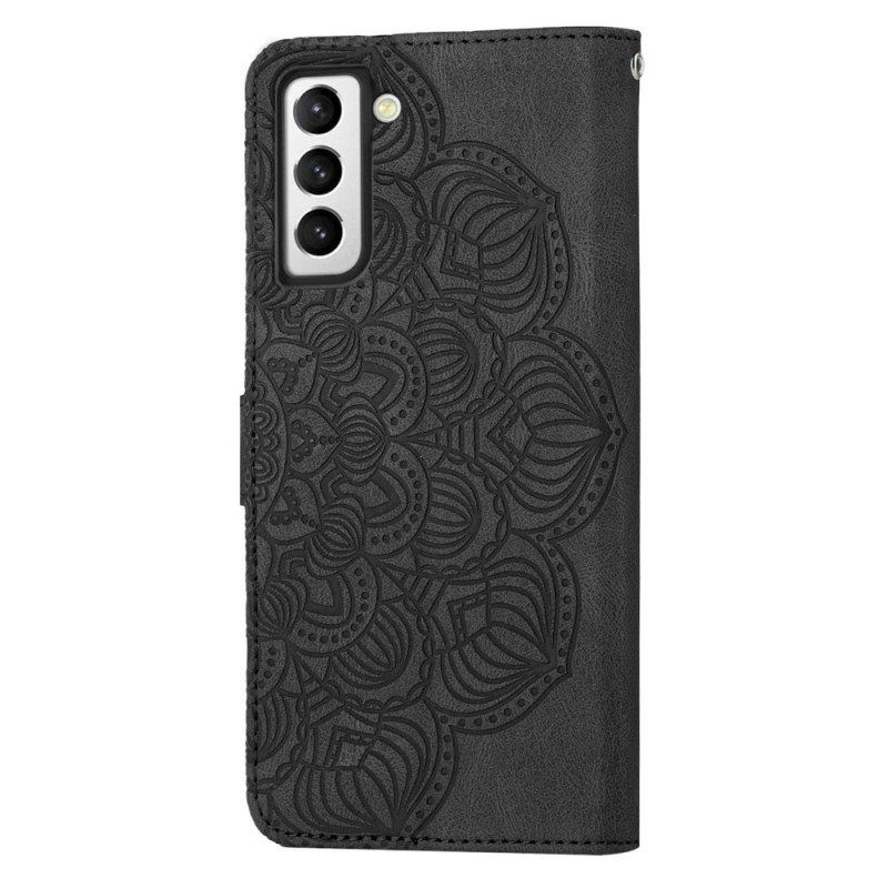 Folio Deksel Til Samsung Galaxy S23 5G Med Kjede Strappy Mandala