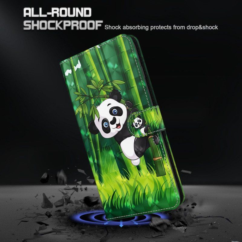 Folio Deksel Til Samsung Galaxy S23 5G Panda Bambus