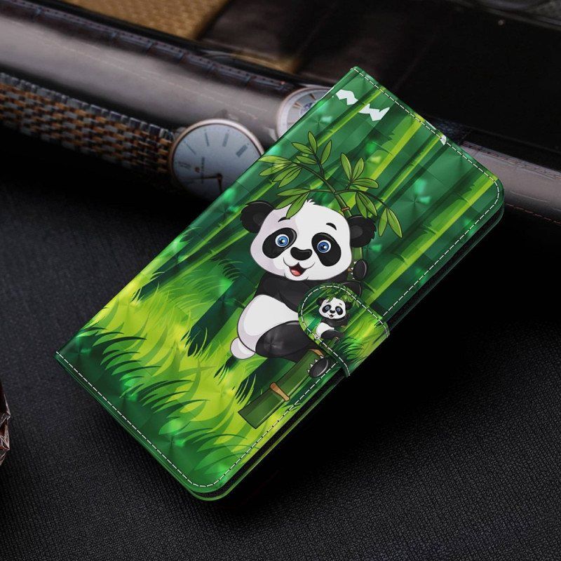 Folio Deksel Til Samsung Galaxy S23 5G Panda Bambus