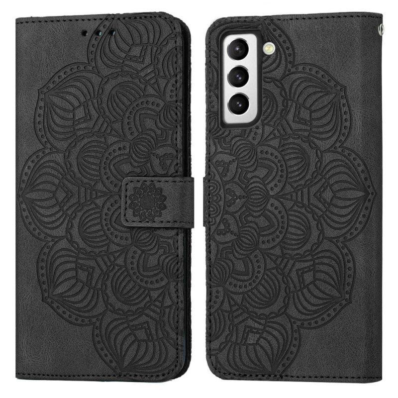 Folio Deksel Til Samsung Galaxy S23 Plus 5G Med Kjede Strappy Mandala