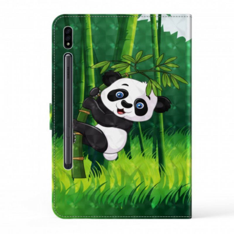 Folio Deksel Til Samsung Galaxy Tab S8 / Tab S7 Panda I Imitert Skinn