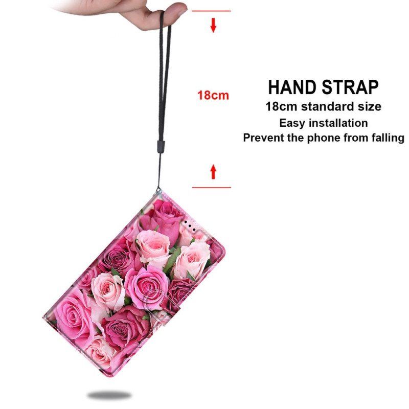 Folio Deksel Til Xiaomi 12 / 12X Med Kjede Strappy Floral