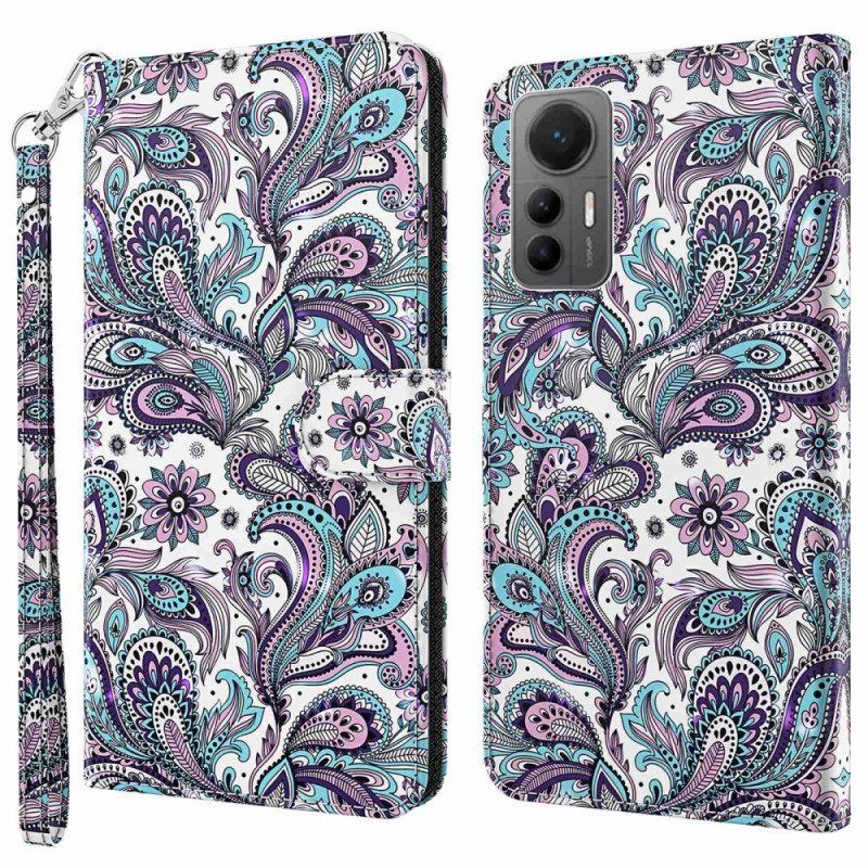 Folio Deksel Til Xiaomi 12 Lite Med Kjede Strappy Paisley-mønster