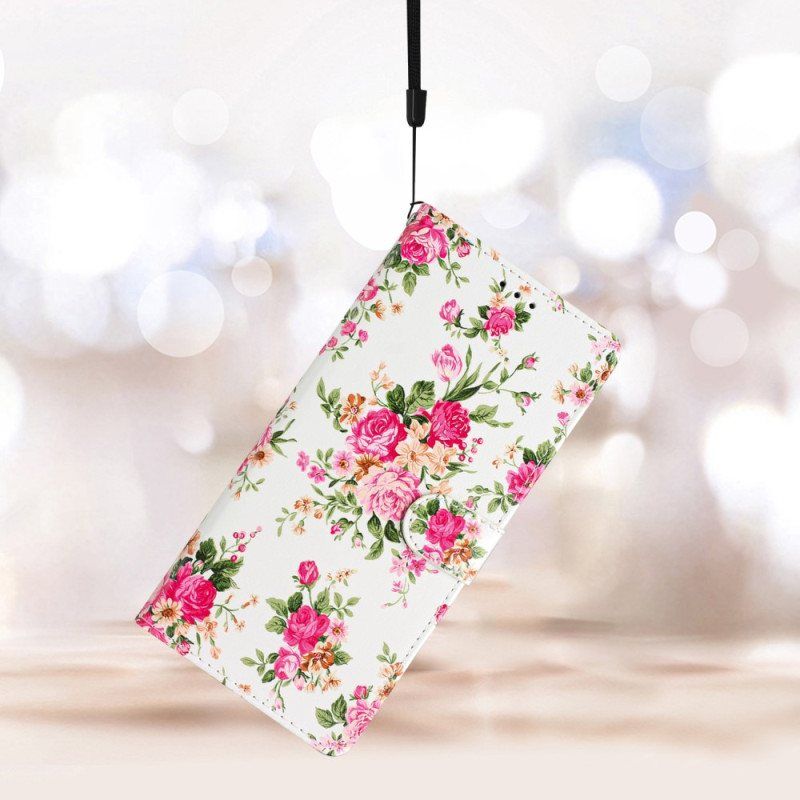 Folio Deksel Til Xiaomi 12 Lite Med Kjede Stropp Liberty Flowers