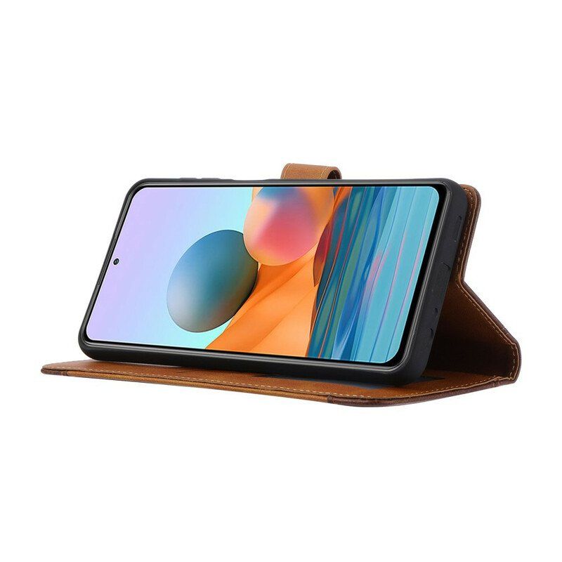 Folio Deksel Til Xiaomi Redmi Note 10 / 10S Fremre Kortholder Og Stropp