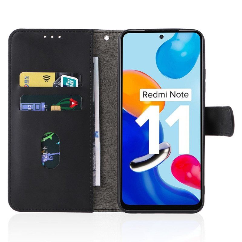 Folio Deksel Til Xiaomi Redmi Note 11 / 11S Skin-touch Med Snor