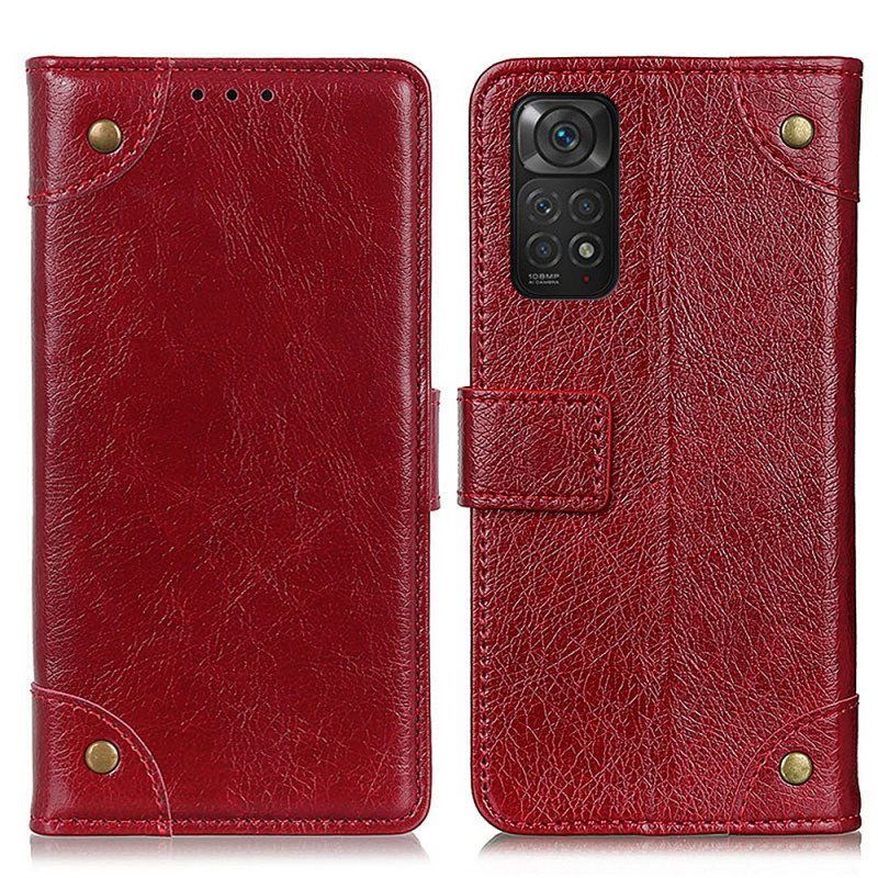 Folio Deksel Til Xiaomi Redmi Note 11 / 11S Stil Nappa Leather Vintage Nagler