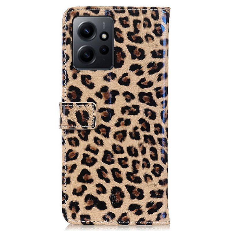 Folio Deksel Til Xiaomi Redmi Note 12 4G Leopardhudeffekt