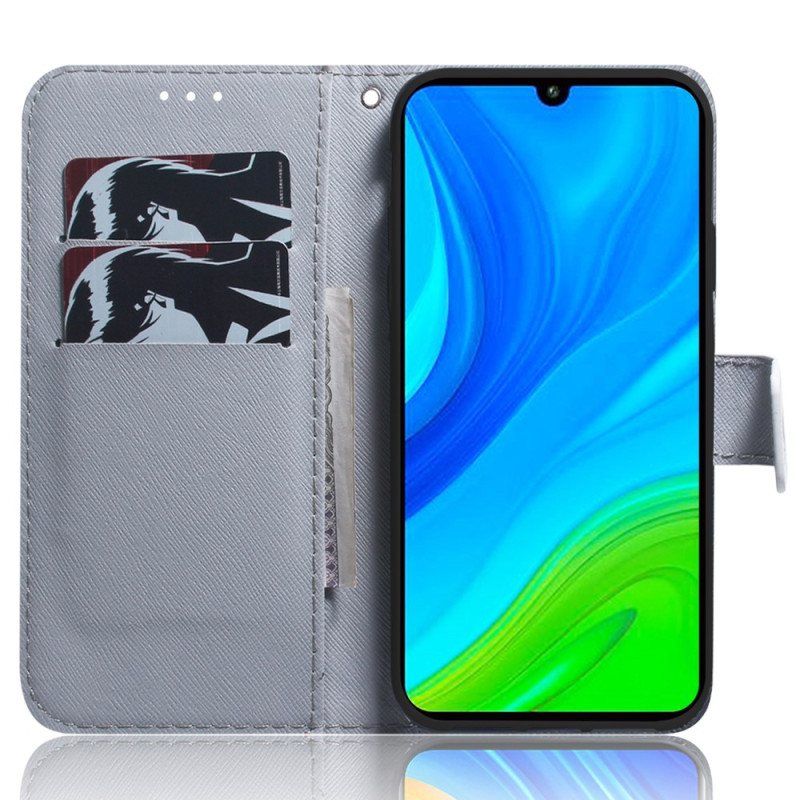 Folio Deksel Til Xiaomi Redmi Note 12 5G Med Kjede Strappy Owls Maleri