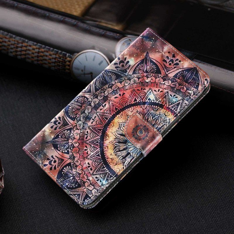 Lærdeksel Til iPhone 14 Med Kjede Pro Colorful Strappy Mandala