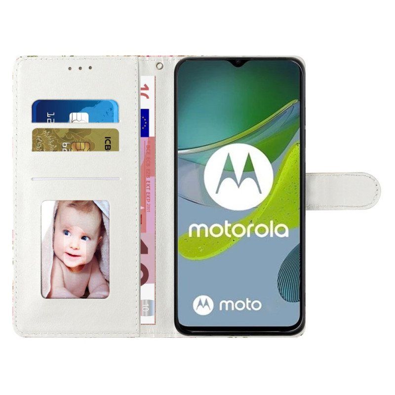 Lærdeksel Til Moto G73 5G Med Kjede Fargerik Drømmefanger Med Stropp