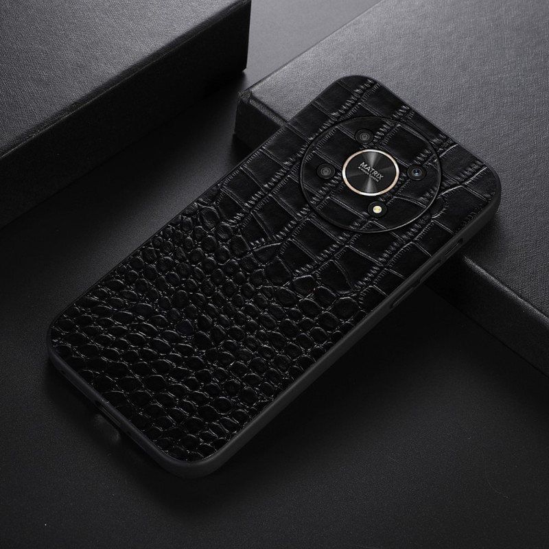 Mobildeksel Til Honor Magic 4 Lite 5G Ekte Patent Crocodile Texture Leather