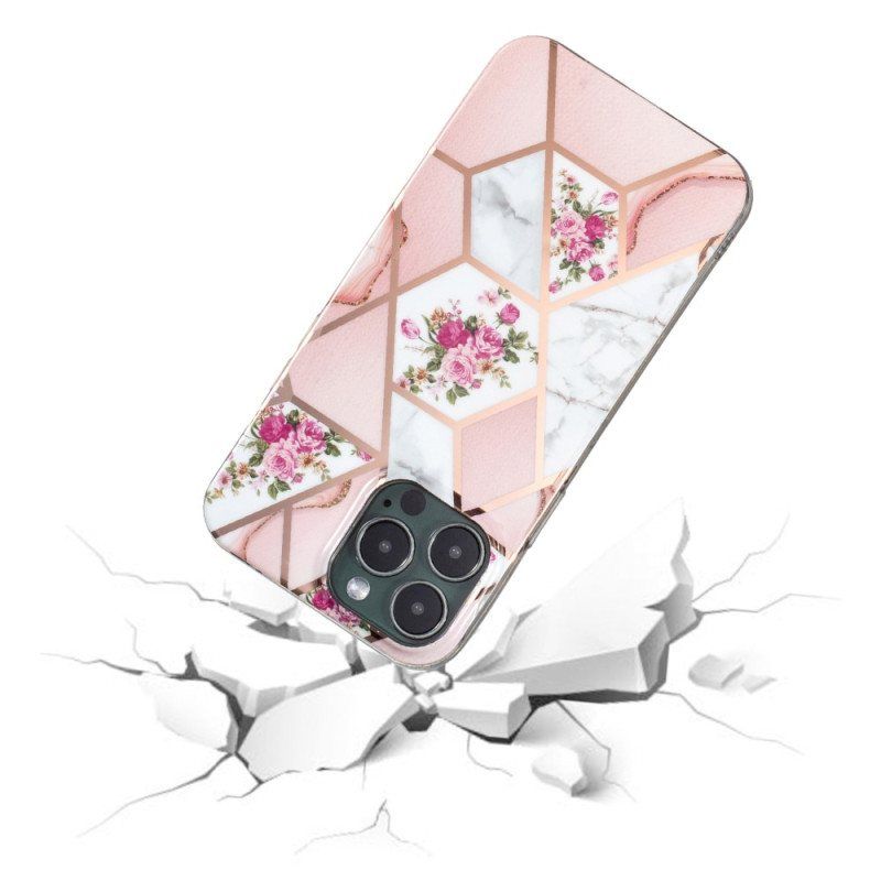 Mobildeksel Til iPhone 15 Pro Blomstermarmor