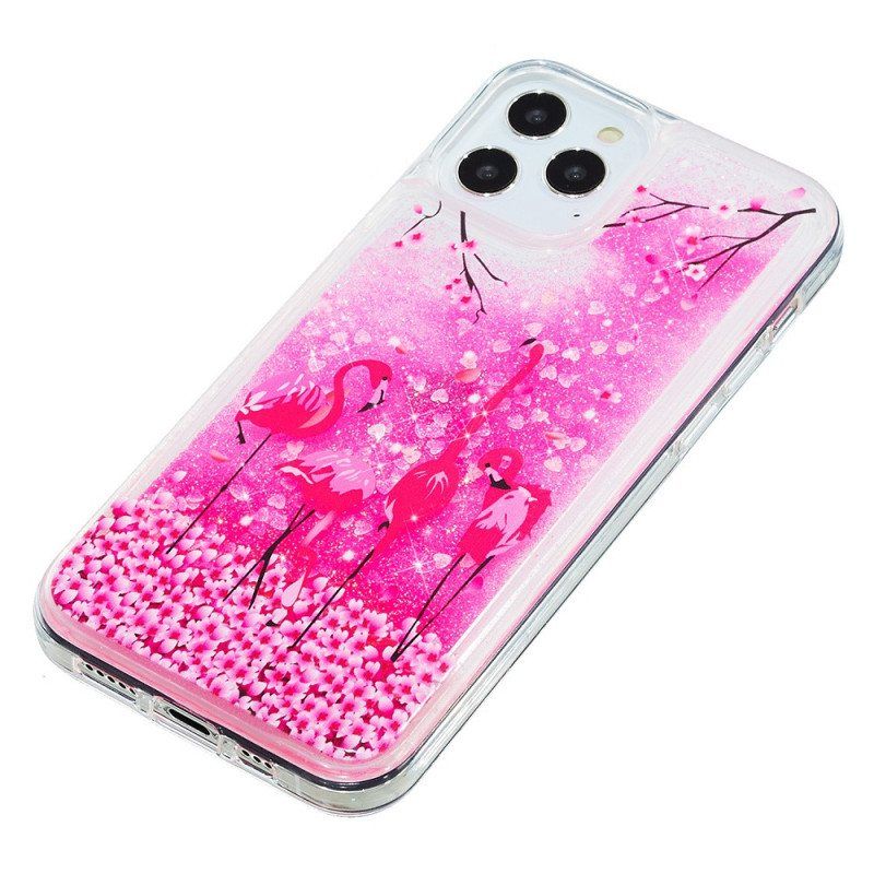 Mobildeksel Til iPhone 15 Pro Flamingo Glitter