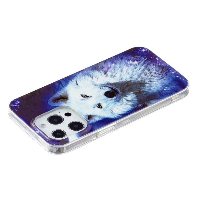 Mobildeksel Til iPhone 15 Pro Fluorescerende White Wolf