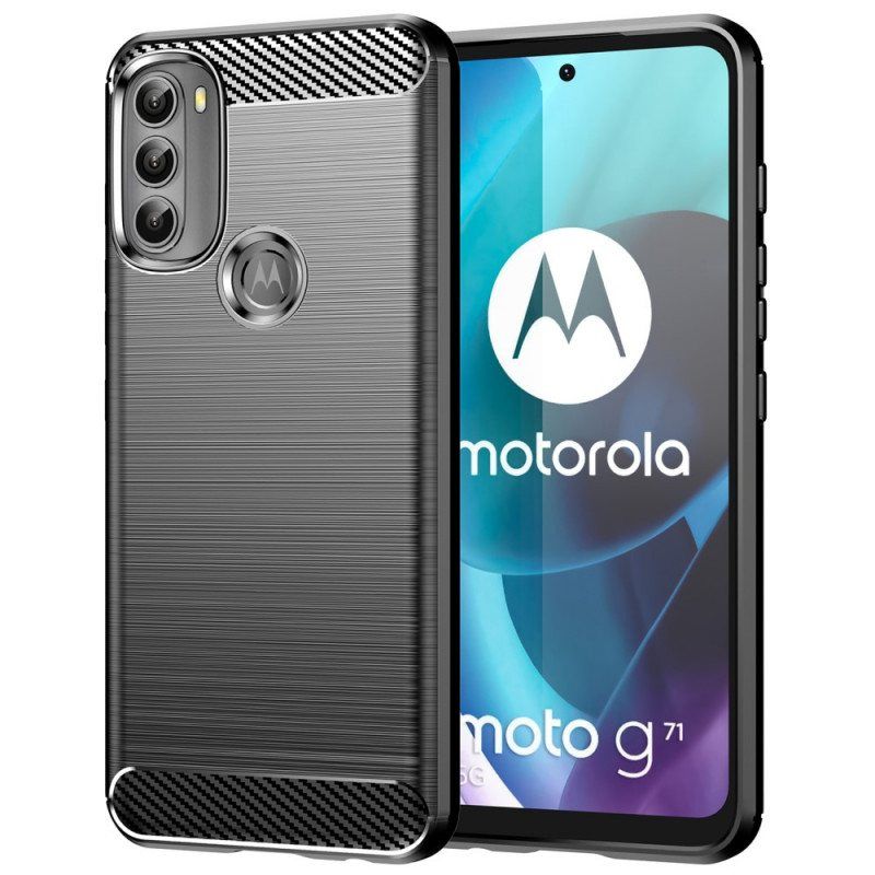 Mobildeksel Til Moto G71 5G Børstet Karbonfiber