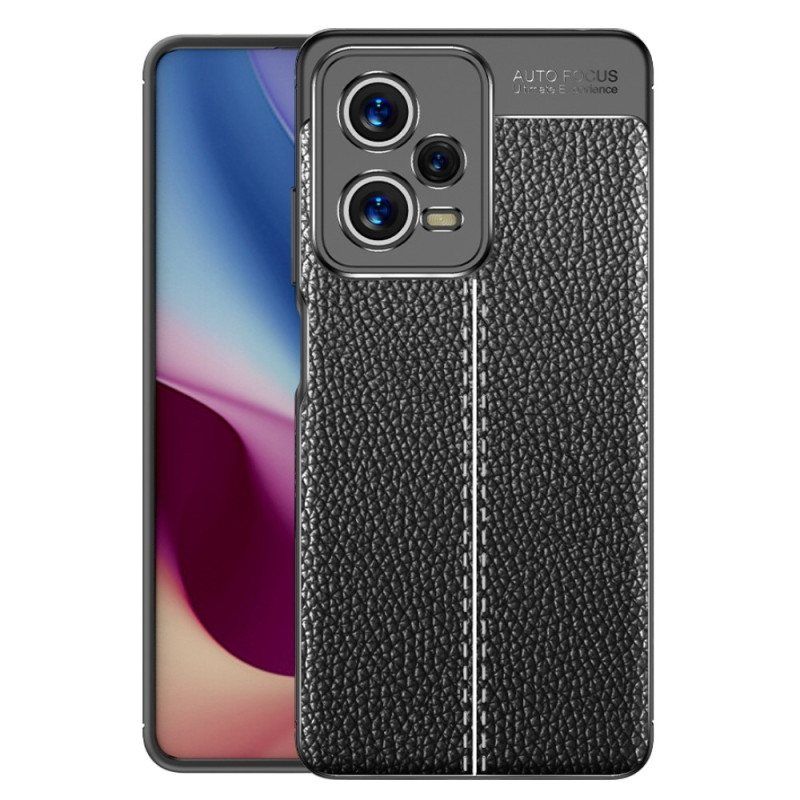 Mobildeksel Til Poco X5 Pro 5G Dobbel Linje Litchi Leather Effect