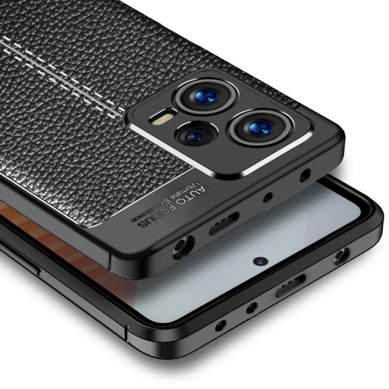 Mobildeksel Til Poco X5 Pro 5G Dobbel Linje Litchi Leather Effect